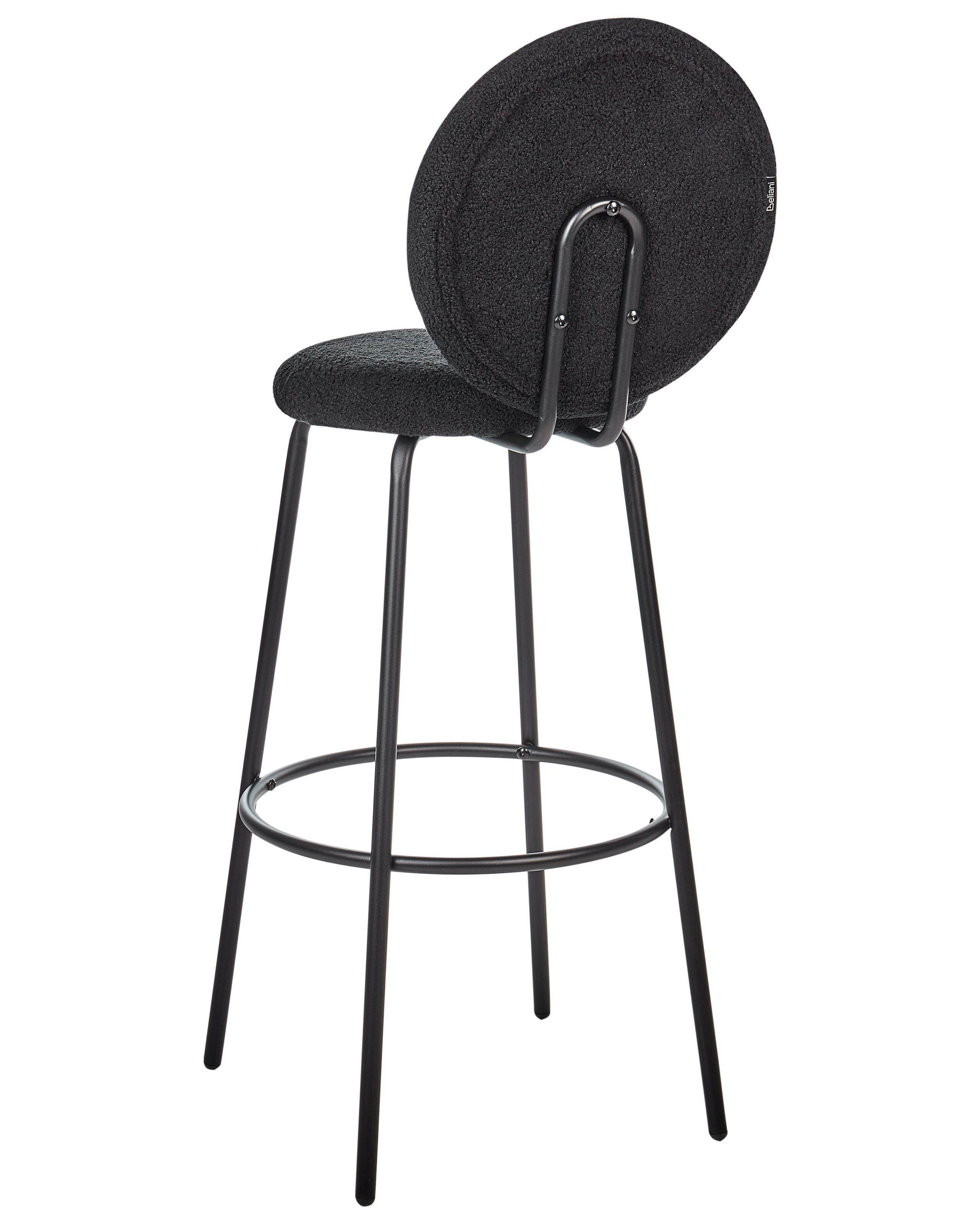 Beliani Lot de 2 chaises de bar en Bouclé Moderne EMERY  