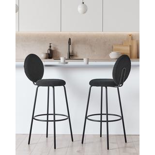 Beliani Lot de 2 chaises de bar en Bouclé Moderne EMERY  