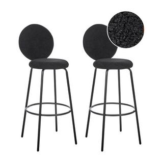 Beliani Lot de 2 chaises de bar en Bouclé Moderne EMERY  