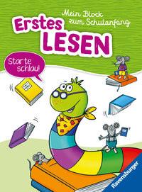 Ravensburger Mein Block zum Schulanfang: Erstes Lesen - Rätselblock ab 6 Jahre - Lesen lernen Bürgermeister, Tanja; Hardt, Iris (Illustrationen); Carlo, Mia (Umschlaggestaltung) Gebundene Ausgabe 