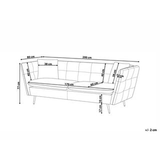 Beliani 3 Sitzer Sofa aus Samtstoff Glamourös FREDERICA  