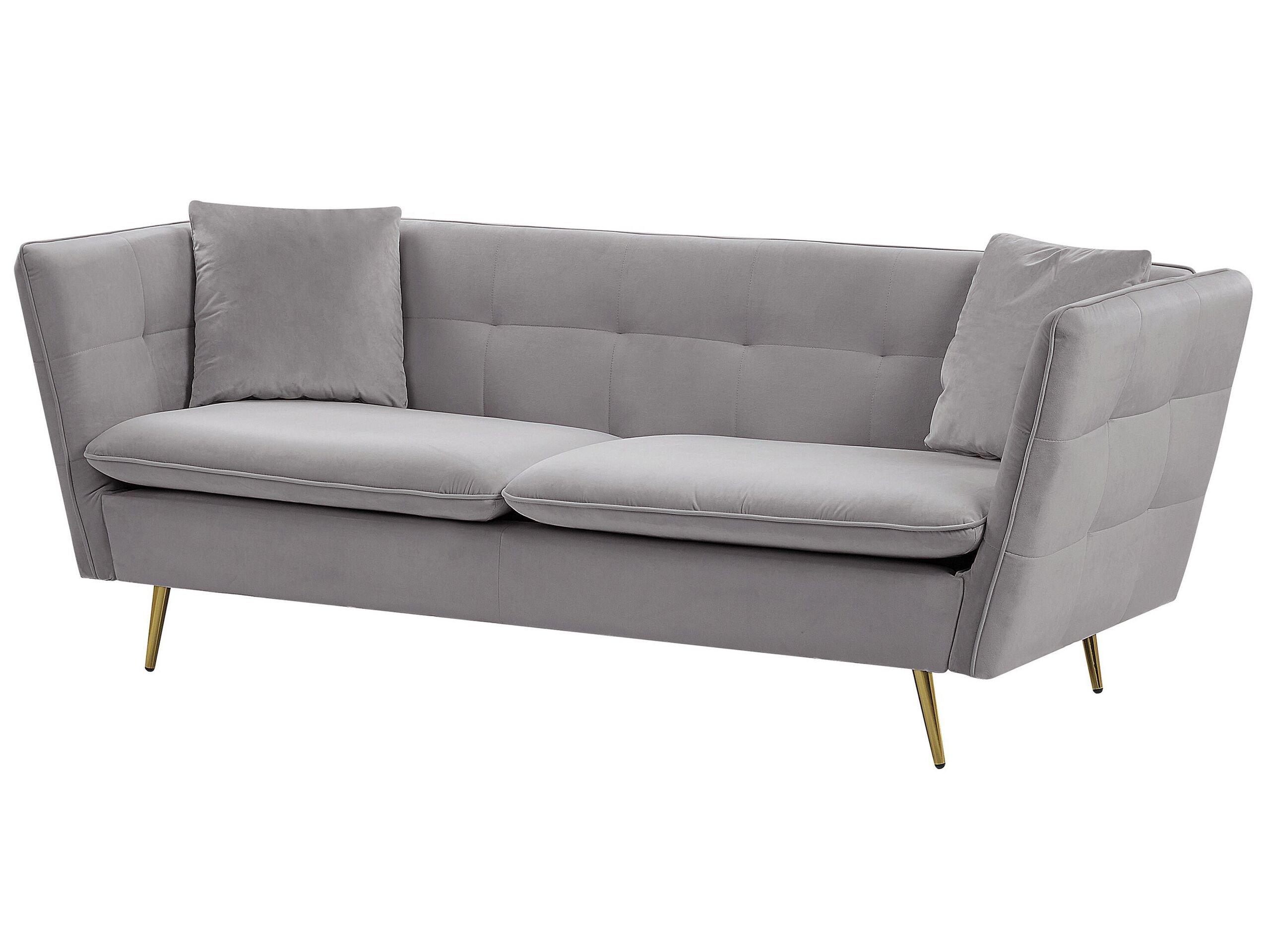 Beliani 3 Sitzer Sofa aus Samtstoff Glamourös FREDERICA  