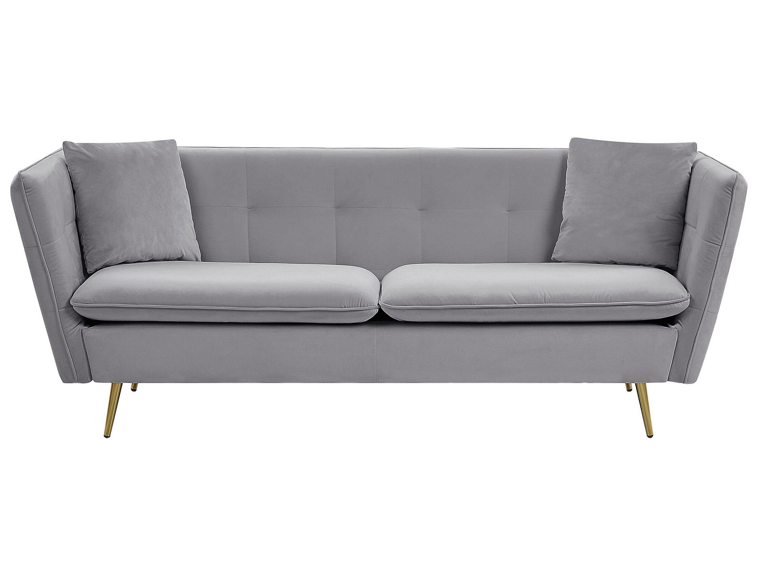 Beliani 3 Sitzer Sofa aus Samtstoff Glamourös FREDERICA  