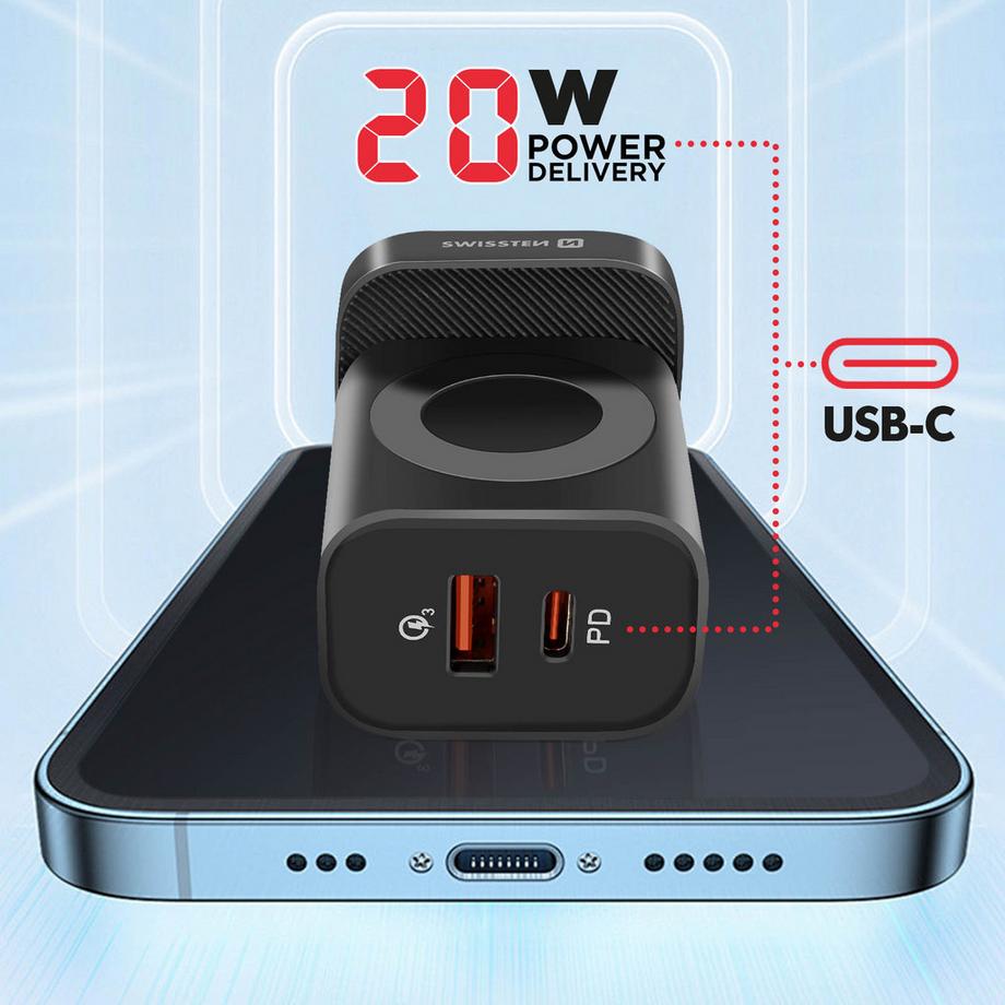 SWISSTEN  Chargeur USB/USB-C/Apple Watch Swissten 