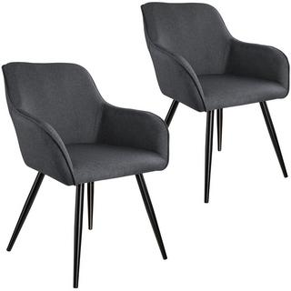 Tectake 2 Chaises Marilyn aspect lin noir  