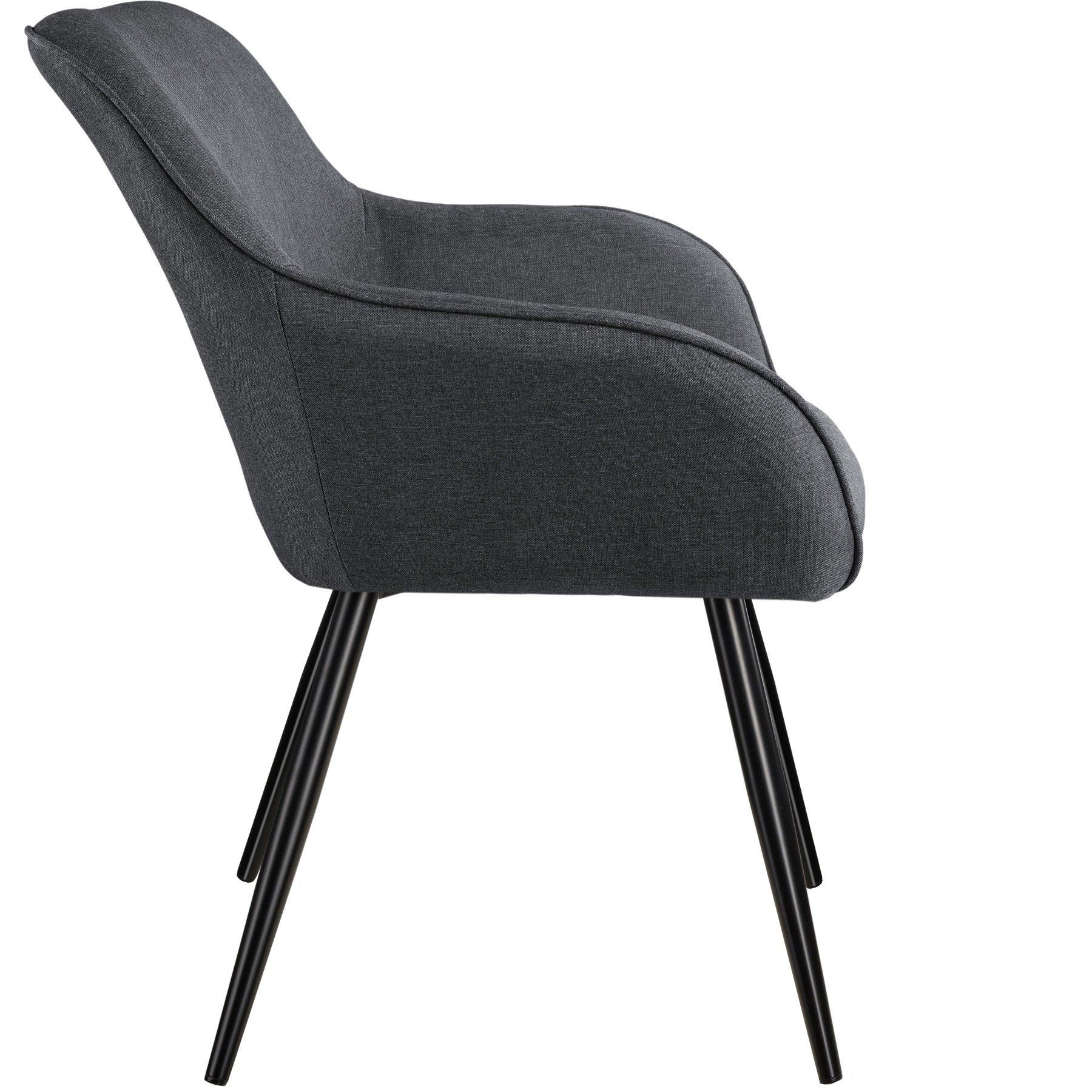 Tectake 2 Chaises Marilyn aspect lin noir  