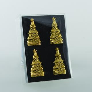 Aulica  Set aus 4 goldenen Tannenbaum-Serviettenringen 