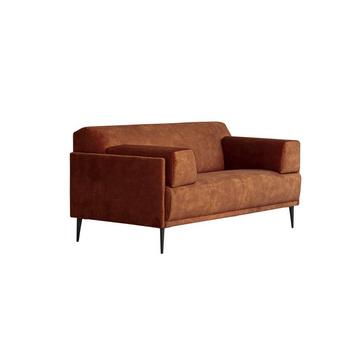 Sofa aus terracottafarbenem Samt 2-3-Sitzer Finn