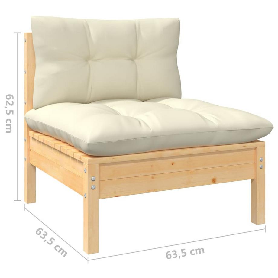 VidaXL Canapé 3 places de jardin bois  
