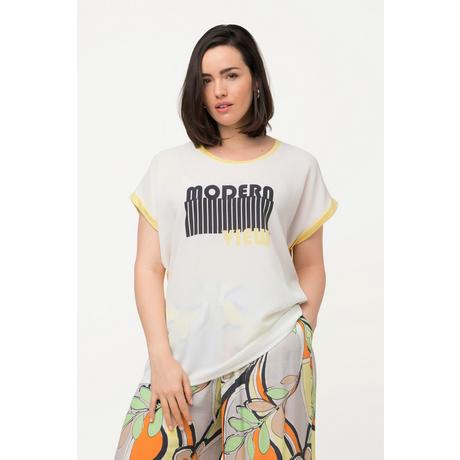 Ulla Popken  T-Shirt, Schriftmotiv, Oversized, Rundhals, Halbarm 