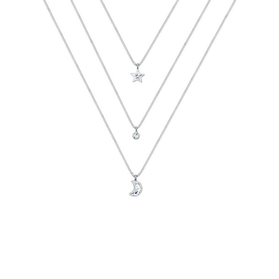 Elli  Halskette Layer Mond Stern Kristalle 