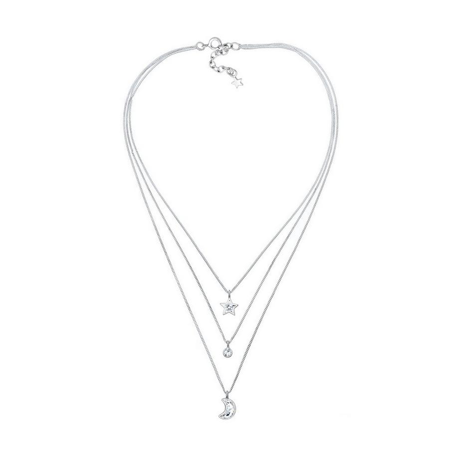 Elli  Halskette Layer Mond Stern Kristalle 