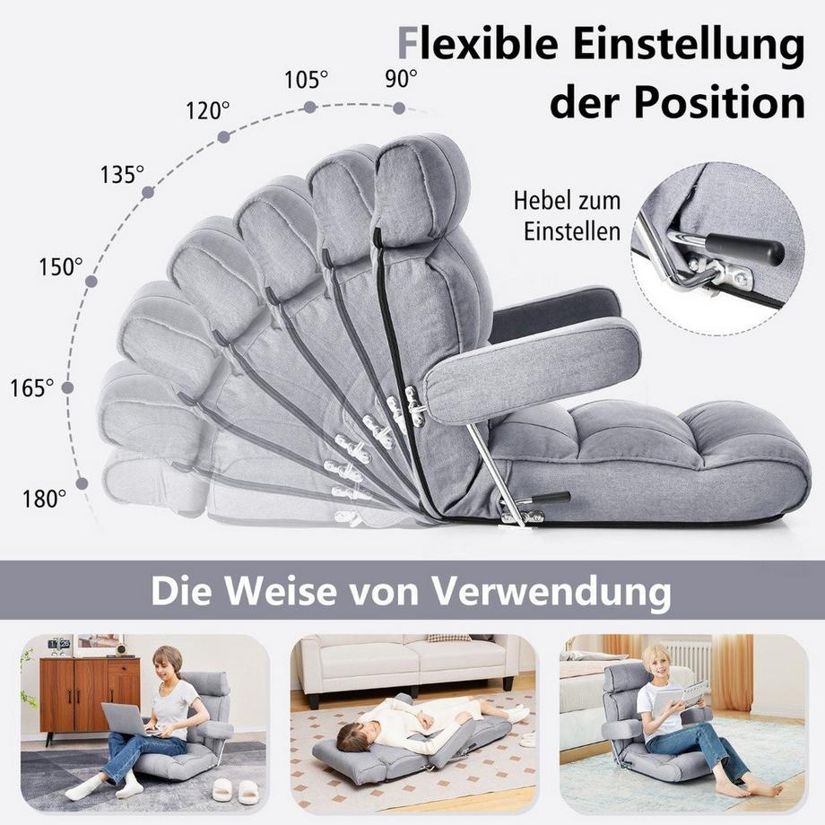 Bodenstuhl klappbares Bondensofa mit verstellbarer Rückenlehne