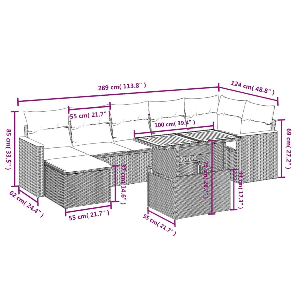 VidaXL set divano da giardino Polirattan  