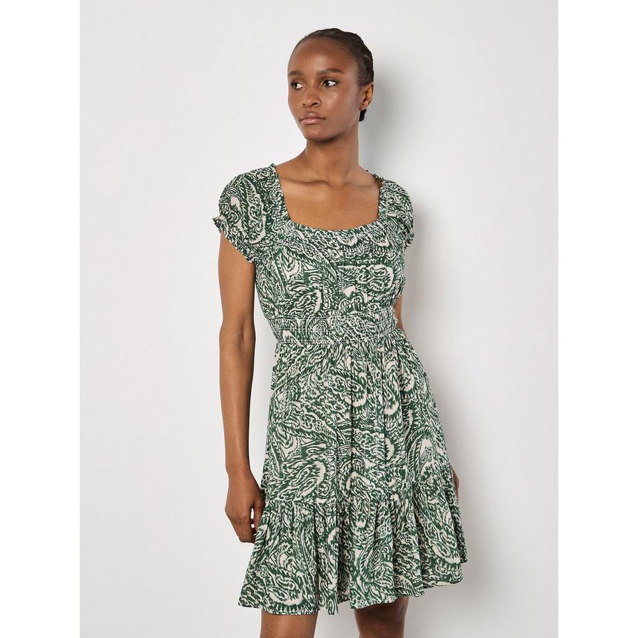 Paisley-Milchmädchen-Minikleid