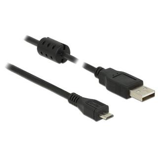 DeLock  5m, USB 2.0-A/USB 2.0 Micro-B câble USB USB A Micro-USB B Noir 