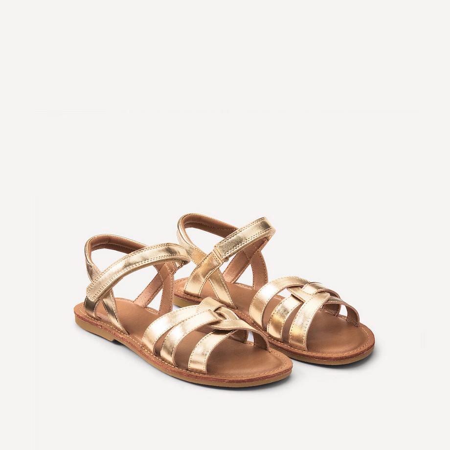 Sandalen mit gekreuzten Klettverschluss-Riemen