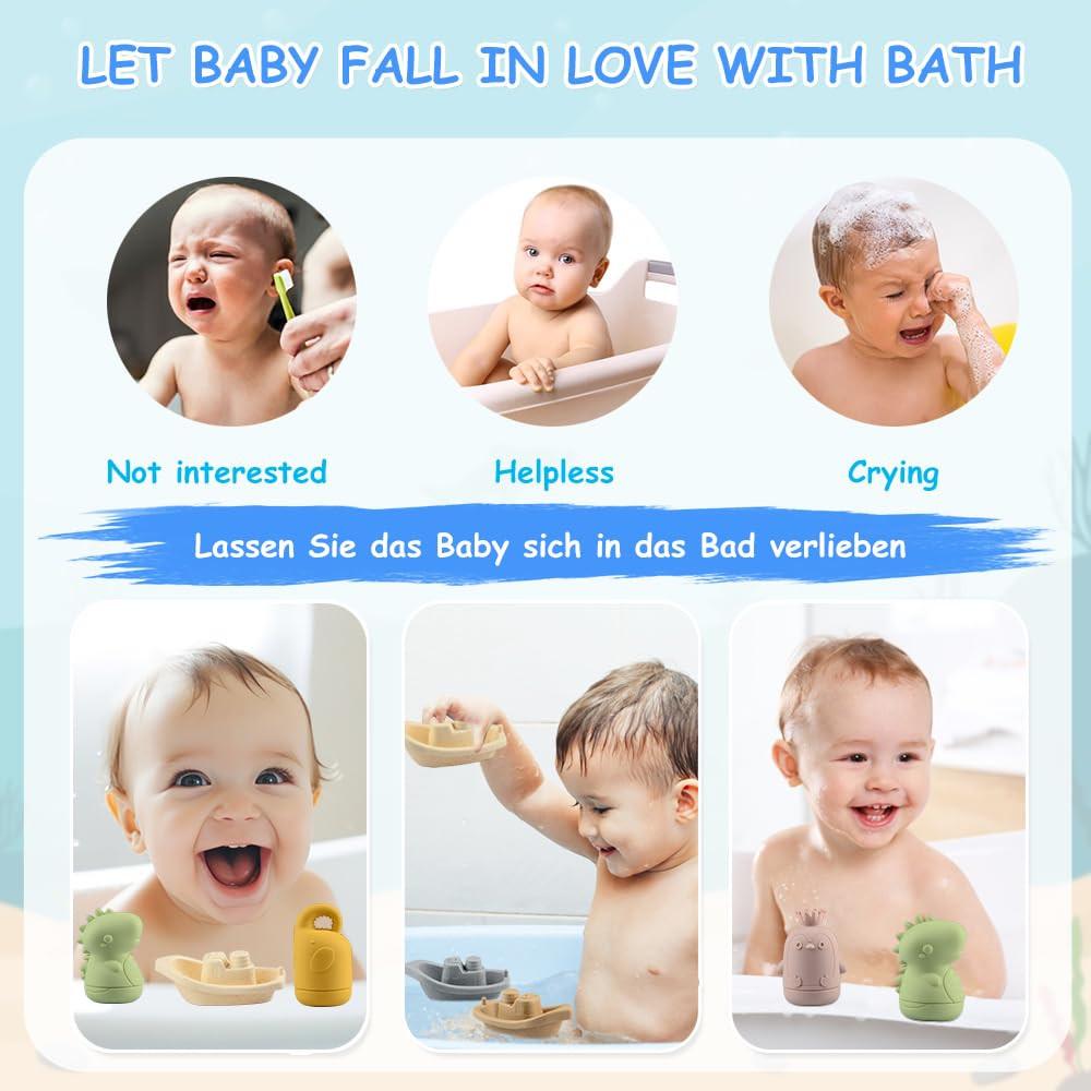 Activity-board  Baby Badespielzeug, 15 Stück Badespielzeug Baby Silikon Wasserspielzeug 