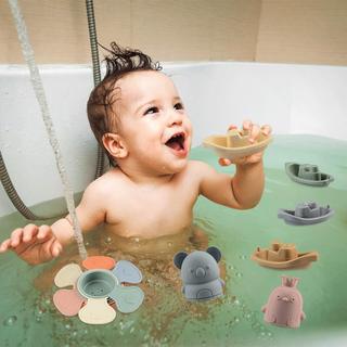 Activity-board  Baby Badespielzeug, 15 Stück Badespielzeug Baby Silikon Wasserspielzeug 