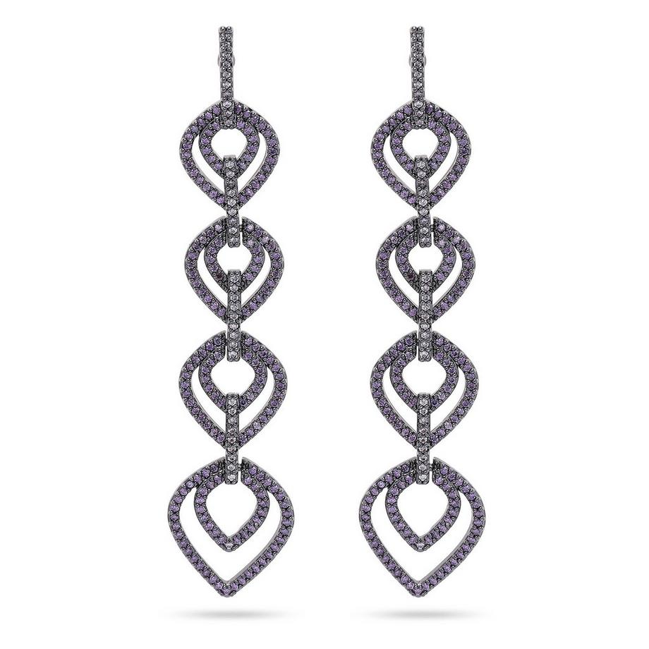 Lila Tränentropfen-Hängeohrringe