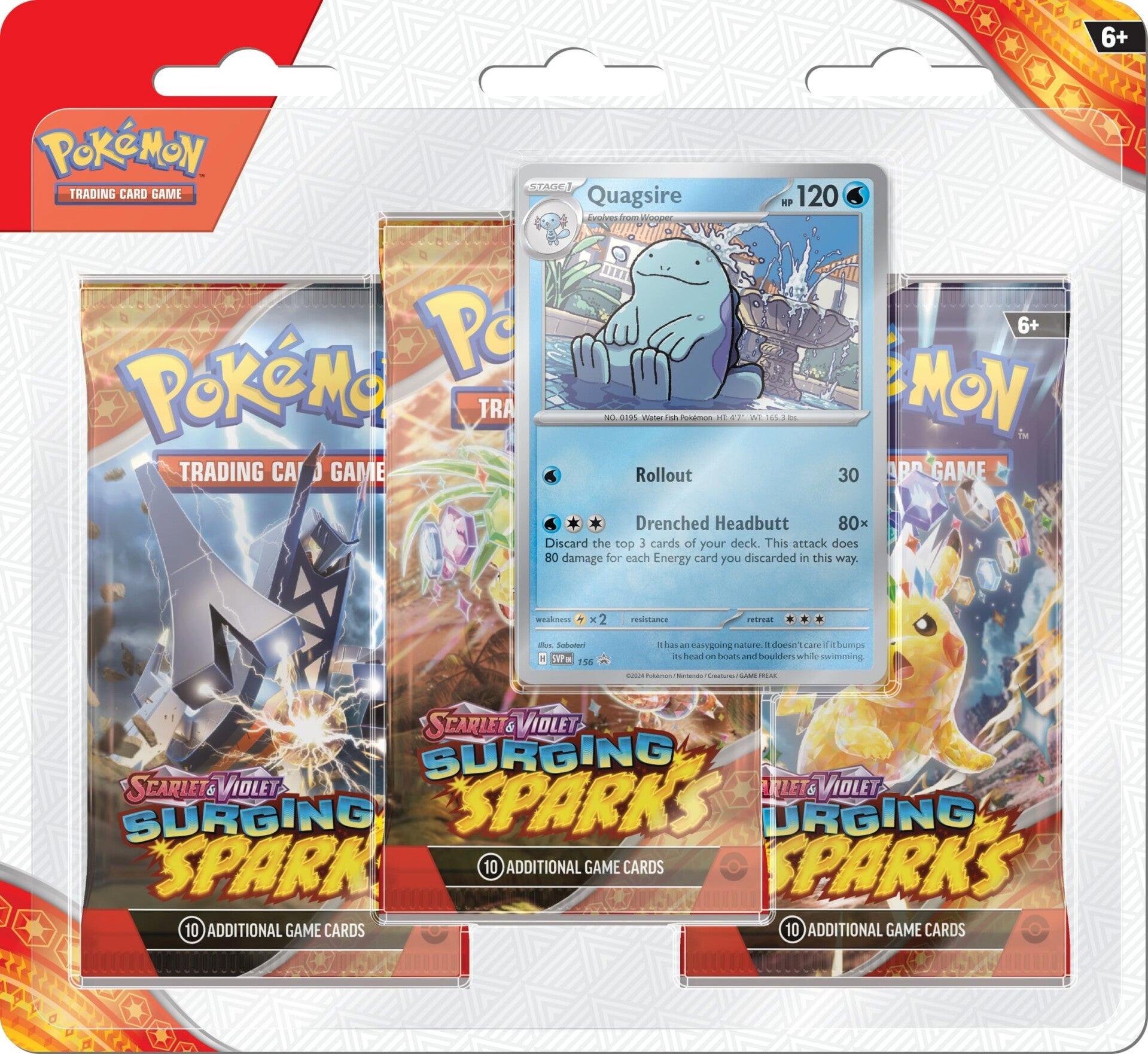 Pokémon  TCG: Scarlet & Violet - Surging Sparks Quagsire 3-Pack Blisters - EN 