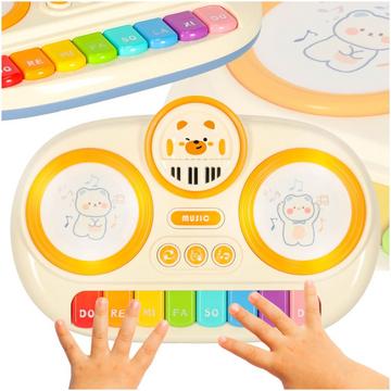 Pianoforte didattico organico per bambini beige
