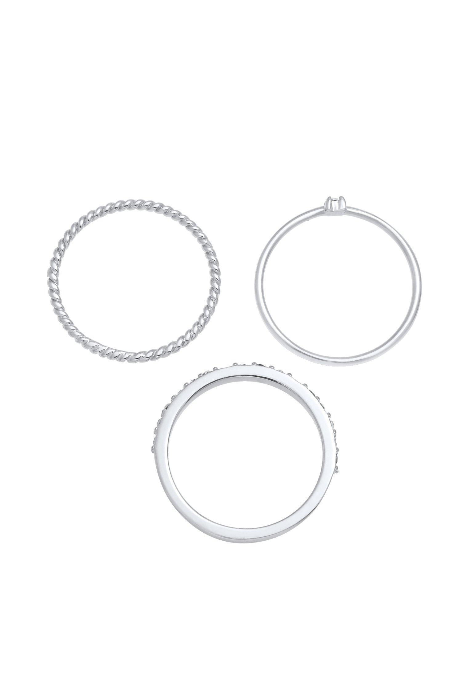 Elli  Ring 3Er Set Kristalle 