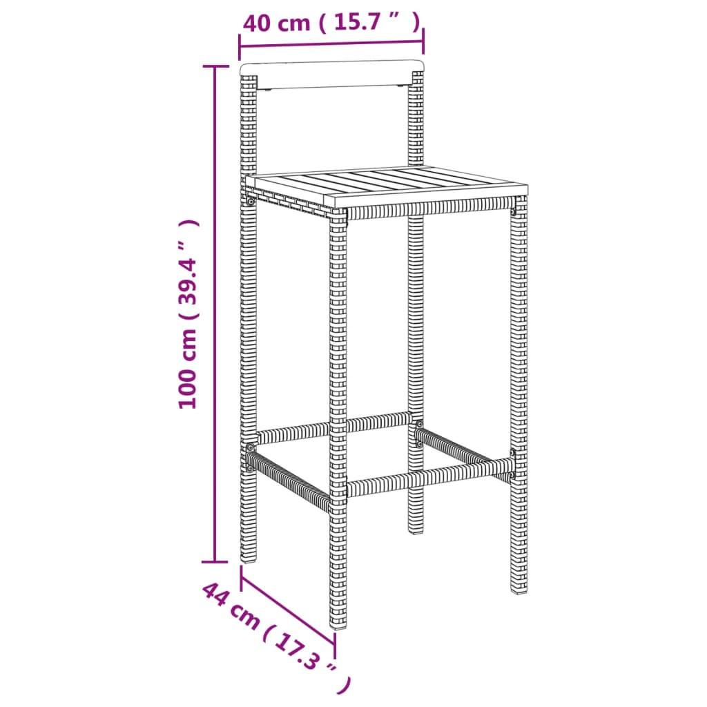 VidaXL Barhocker poly-rattan  