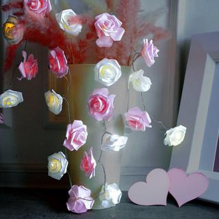 Mikamax Boucle lumineuse romantique - roses - 20 lumières LED  