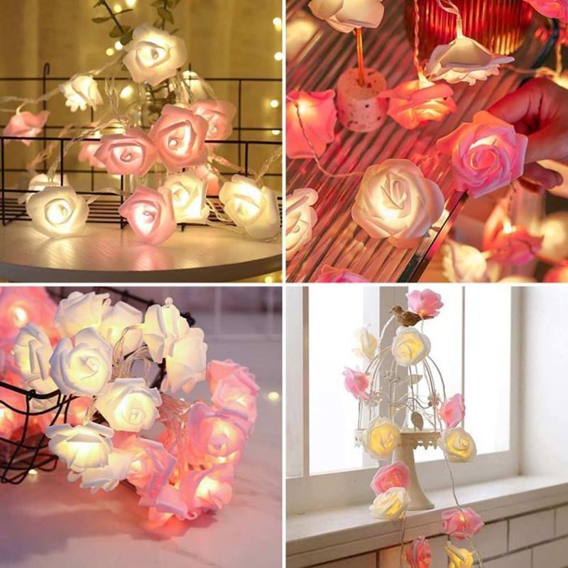 Mikamax Boucle lumineuse romantique - roses - 20 lumières LED  