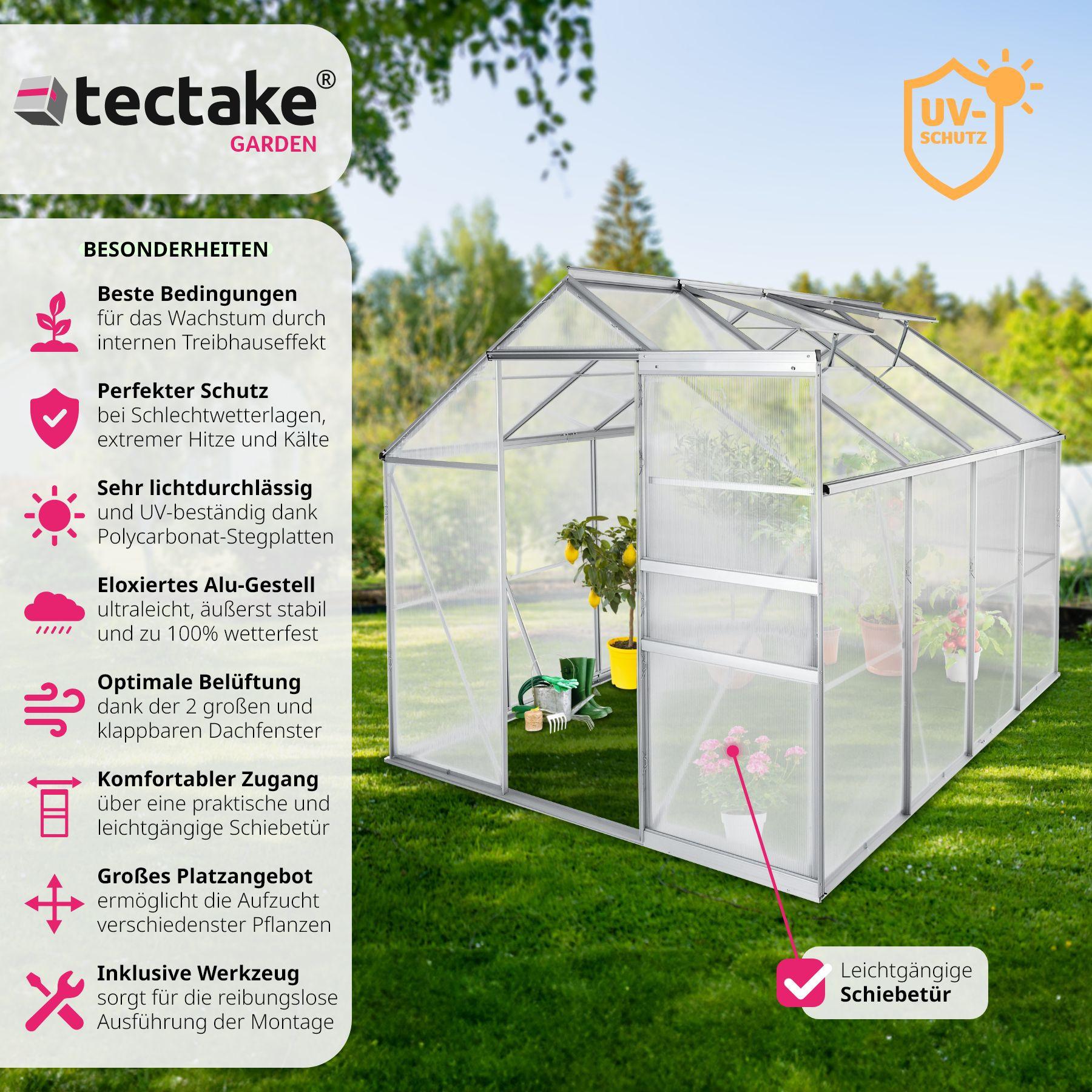 Tectake  Serre de jardin en aluminium 