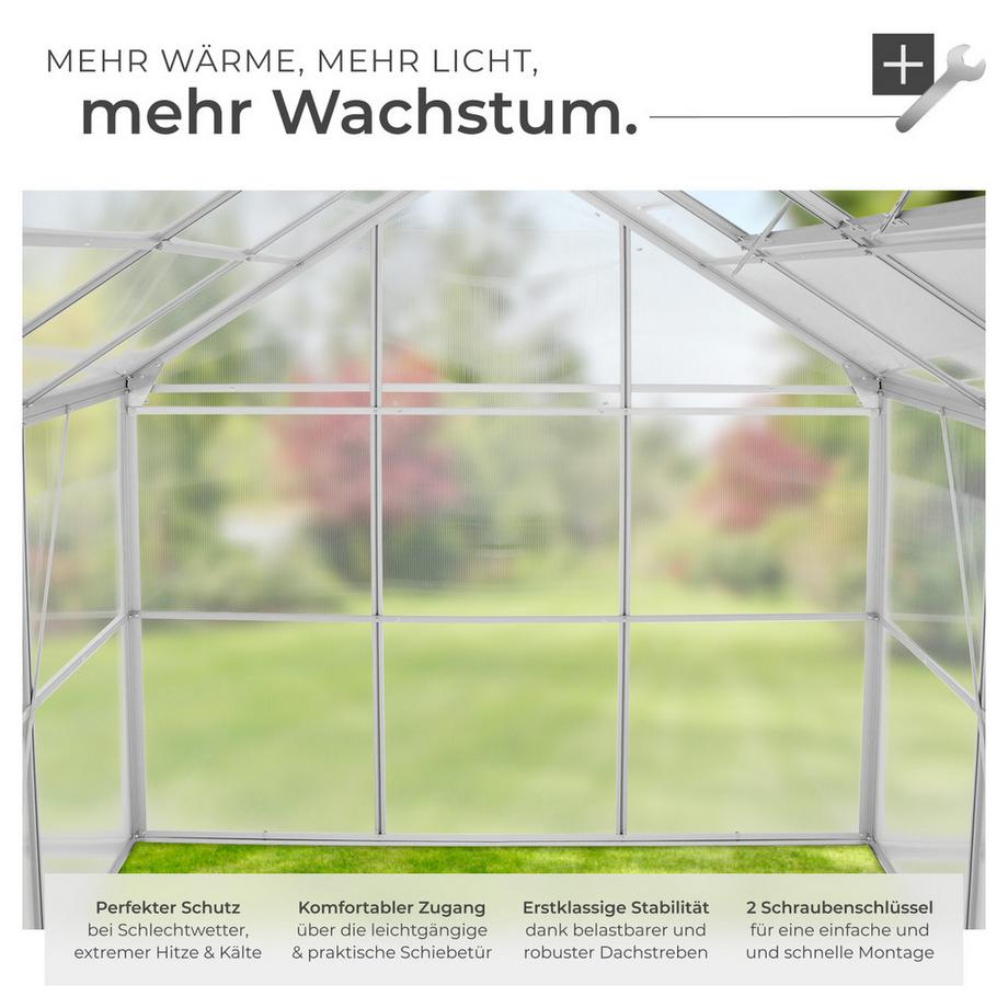 Tectake  Gewächshaus  7,7 m³ Aluminiumrahmen 
