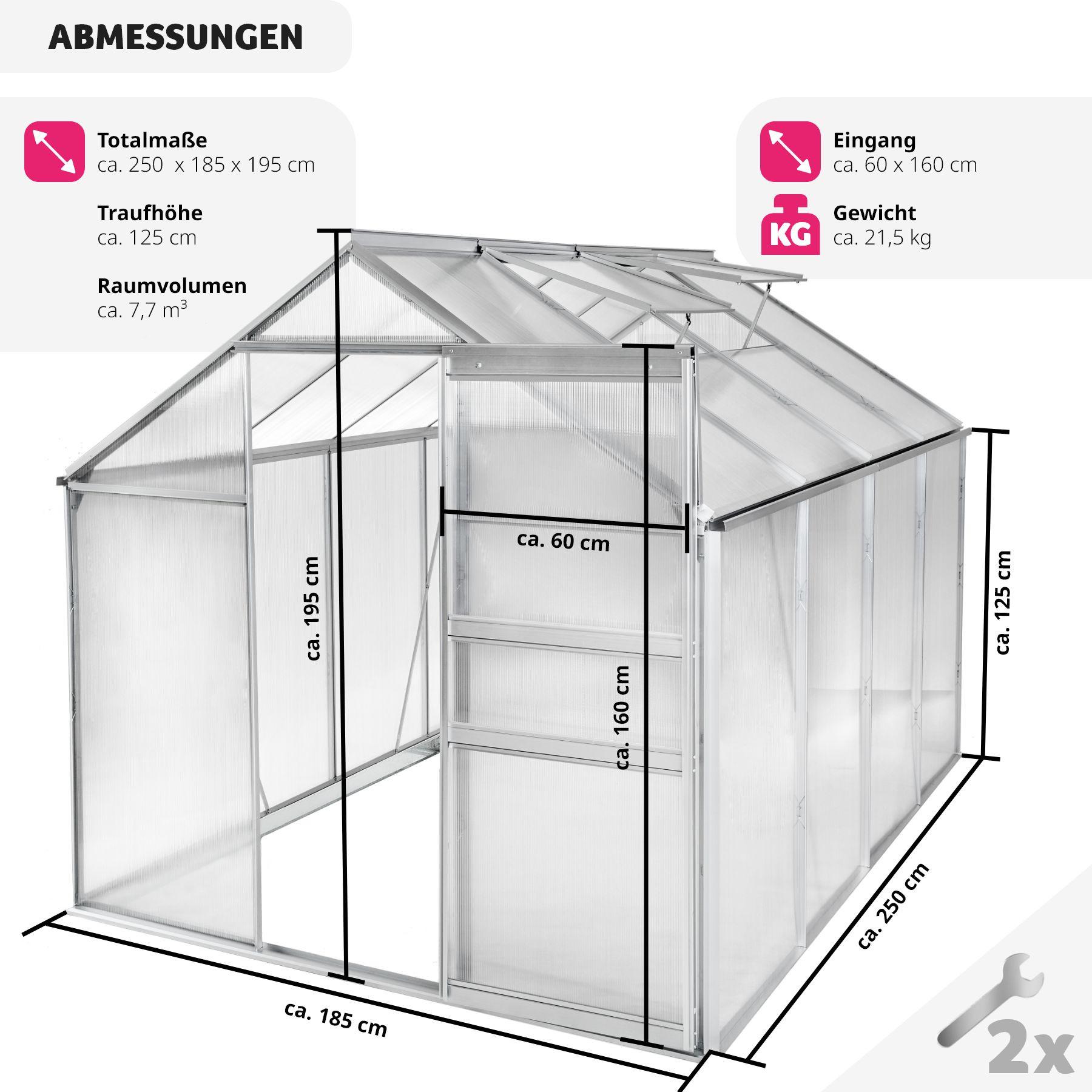 Tectake  Serre de jardin en aluminium 