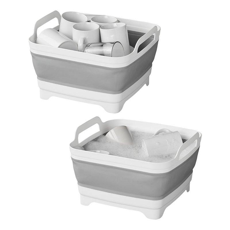Pricenet Cuve de lavage avec bouchon passoire pliable  