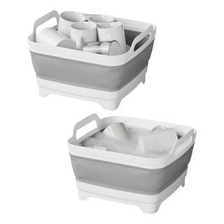 Pricenet Cuve de lavage avec bouchon passoire pliable  