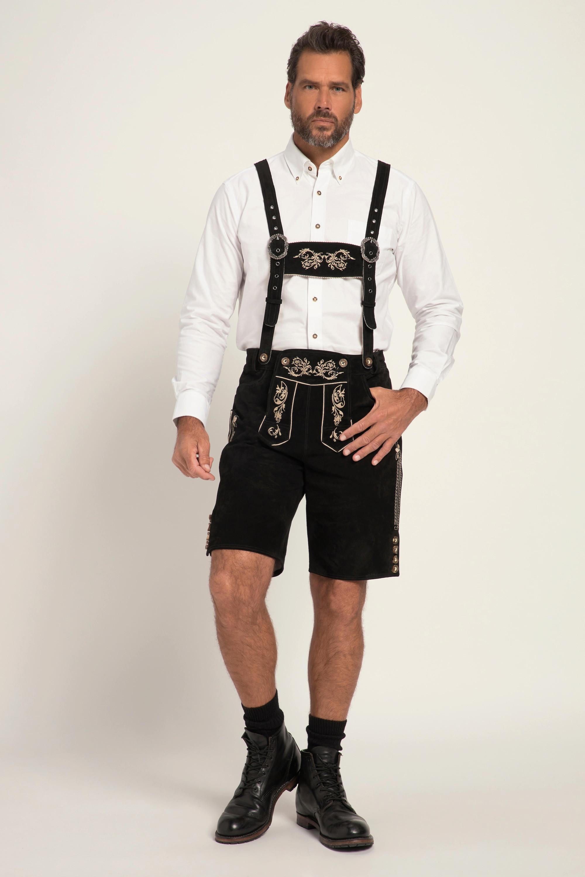 JP1880  Trachtenhose, echtes Leder, Stickereien 