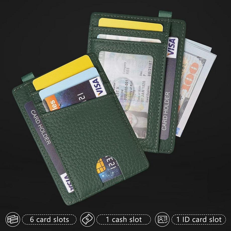 Only-bags.store Portacarte RFID Blocking Vera Pelle Slim  