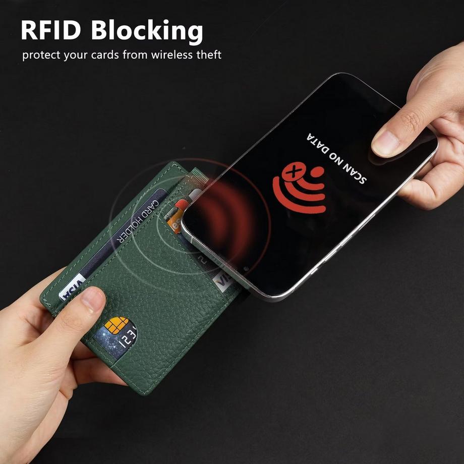 Only-bags.store Portacarte RFID Blocking Vera Pelle Slim  
