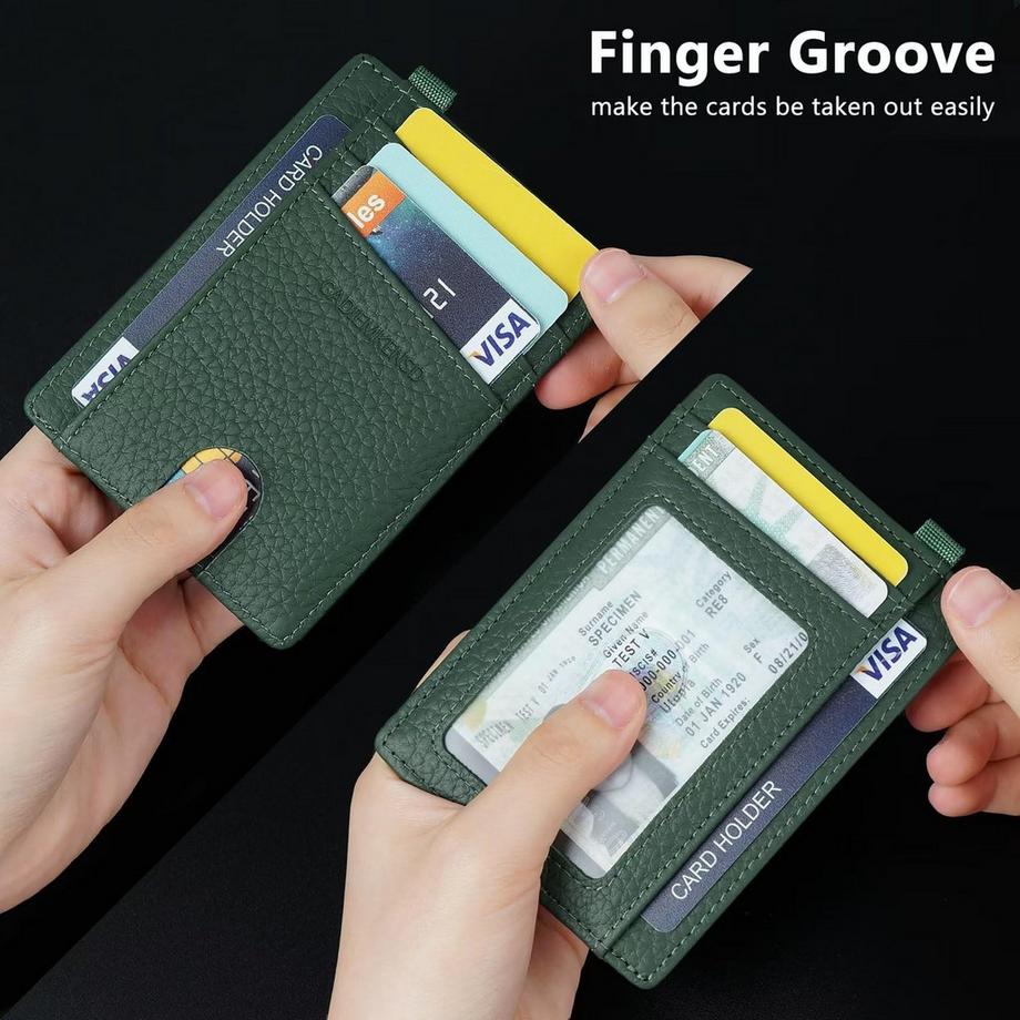 Only-bags.store Portacarte RFID Blocking Vera Pelle Slim  