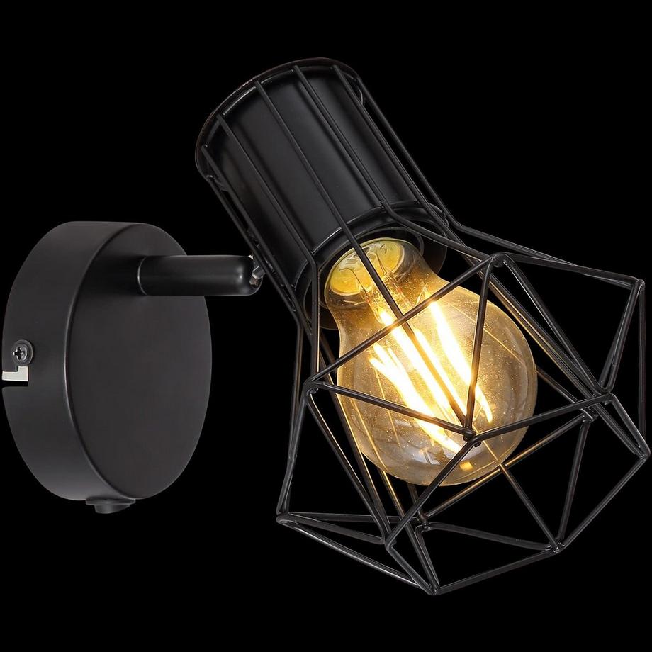 mutoni Projecteur Priska métal noir 1xE27  