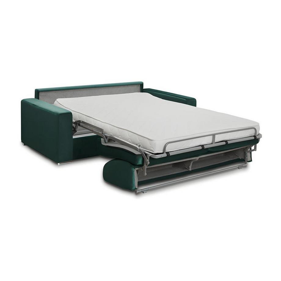 Vente-unique Canapé 4 places conible express en velours CALIFE sapin CouchageMatelas  