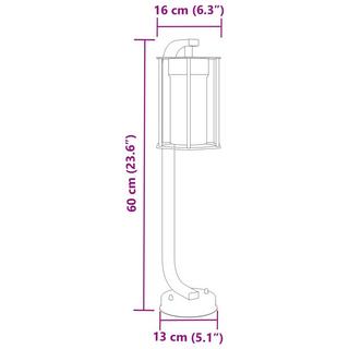 VidaXL lampada da terra per esterni Acciaio inossidabile  