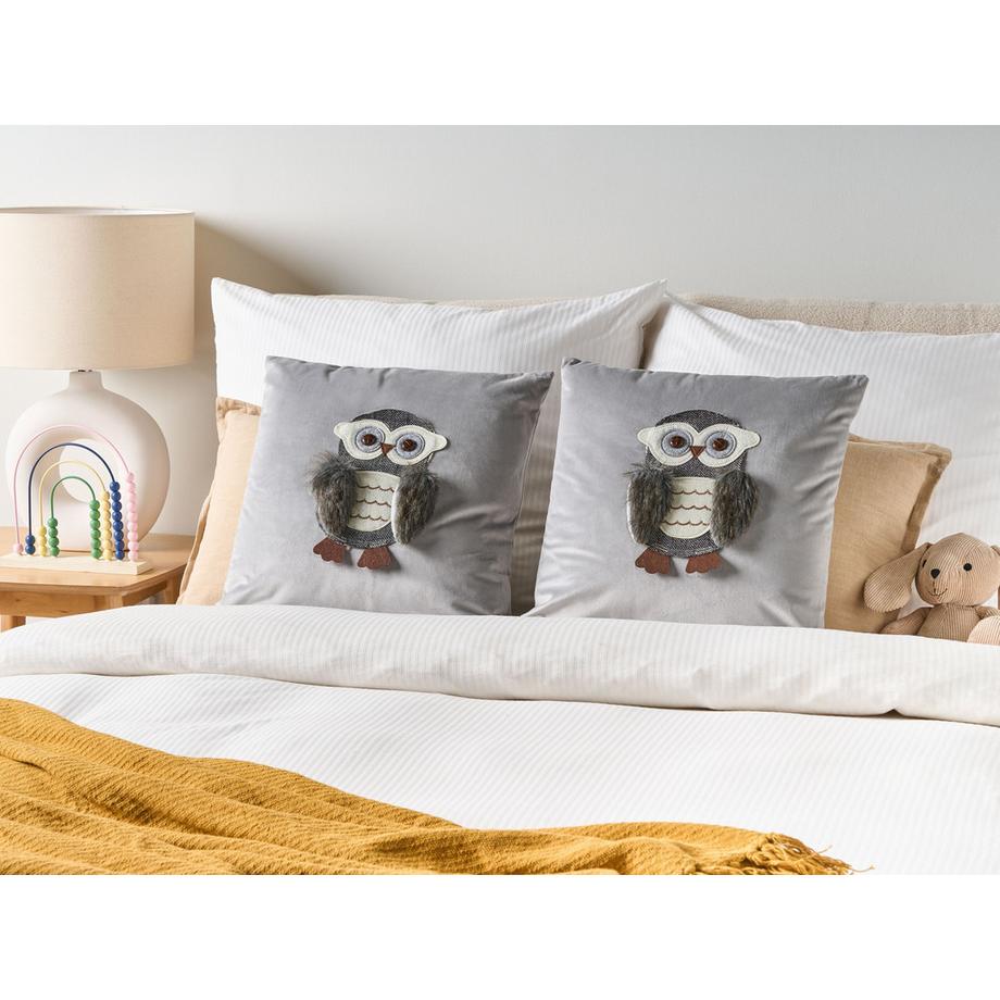 Beliani Dekokissen 2er Set aus Samtstoff Modern OPHRYS  