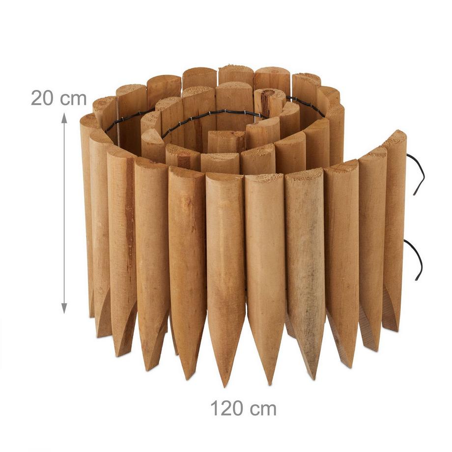 Northix  Bordure de pelouse en bois de 20 cm de hauteur 