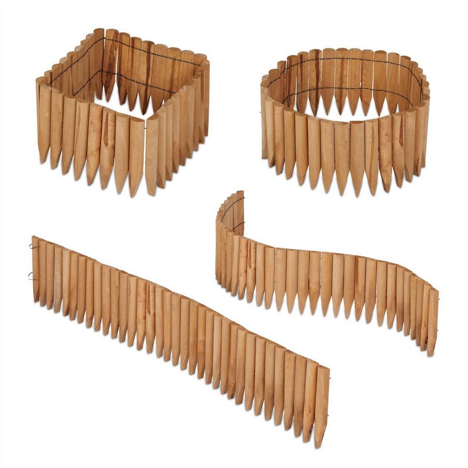 Northix  Bordure de pelouse en bois de 20 cm de hauteur 