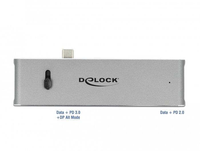 DeLock  87752 Notebook-Dockingstation & Portreplikator Kabelgebunden USB 3.2 Gen 1 (3.1 Gen 1) Type-C Grau 