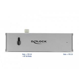 DeLock  87752 Notebook-Dockingstation & Portreplikator Kabelgebunden USB 3.2 Gen 1 (3.1 Gen 1) Type-C Grau 