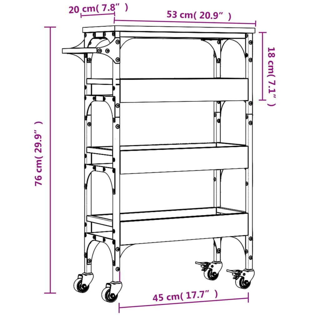 VidaXL carrello da cucina Legno multistrato  