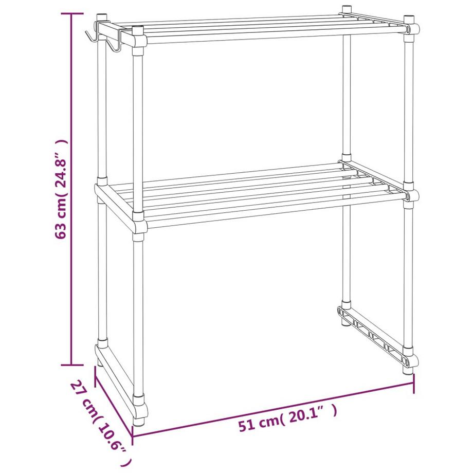 VidaXL Mikrowellenregal aluminium  