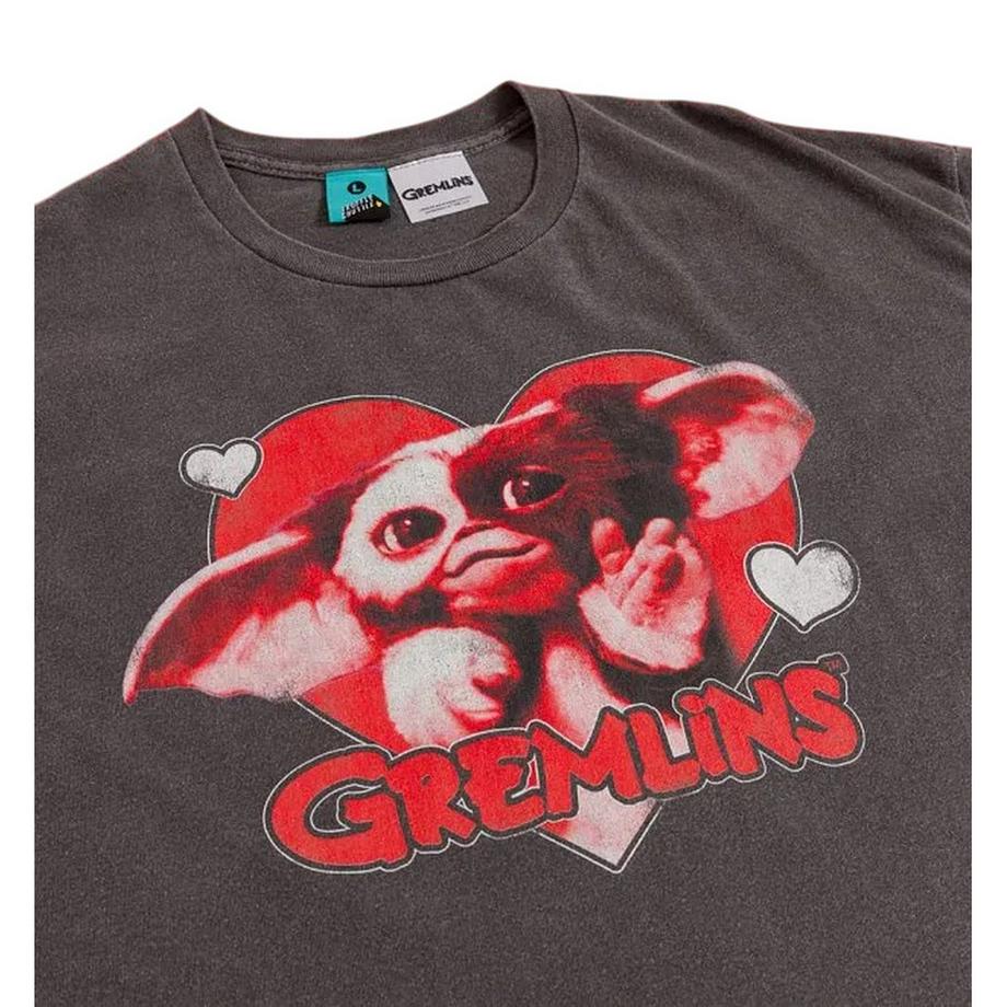 Gremlins T-Shirt Lavé Vintage avec Motif Gizmo Cœur  